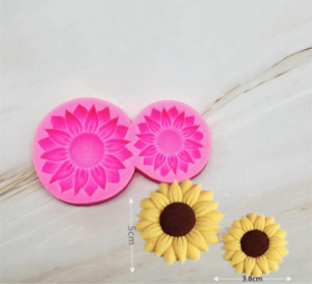 molde de silicona de flor girasol X2 cavidades