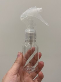 Envase de PLÁSTICO TRANSPARENTE 60ml corto + tapa gatillo transparente