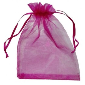 Bolsitas de organza 8x10cm 50 unidades aprox color fucsia