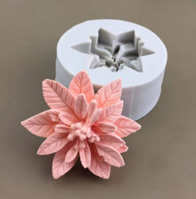 molde de silicona de flor de navidad