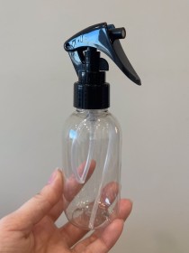Envase de PLÁSTICO TRANSPARENTE 120ml + tapa GATILLO NEGRO 