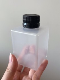 Envase de PLÁSTICO PILAR 125ml + tapa ciega/común negra