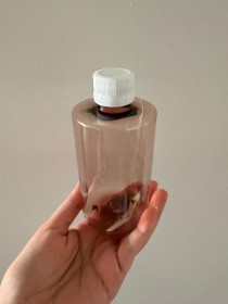 envase plástico MARRÓN CLARO de 250ml+ tapa común blanca