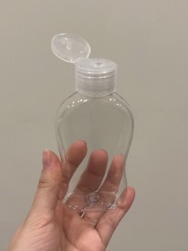 Envase de PLÁSTICO TRANSPARENTE 100ml onda + tapa flip