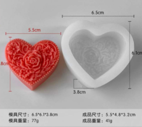 molde de silicona  flor rosa con forma de cerrazón modelo 4
