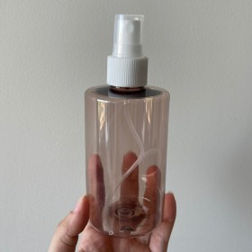 envase de plástico MARRÓN CLARO de 250ml + spray BLANCO