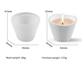 Molde de silicona recipiente/ contenedor/ maceta liso modelo 2 7x9cm