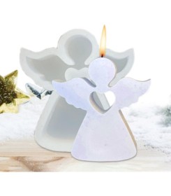 molde de silicona de angel con corazon 10x11cm