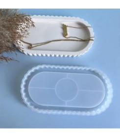 molde de silicona bandeja ovalada borde deco