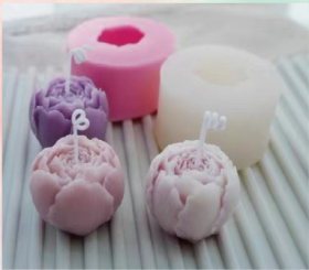 molde de silicona de flor peonia cerrada