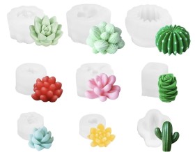 Molde de silicona Set 9 suculentas