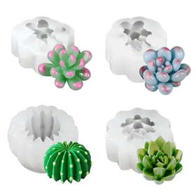 Molde de silicona Set 4 suculentas