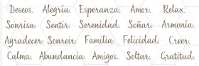 Palabras en color caramelo