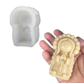 Molde silicona virgen modelo 8: 8x5cm con rosario