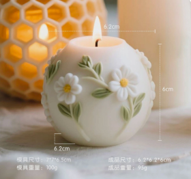 Molde de silicona esfera con margaritas