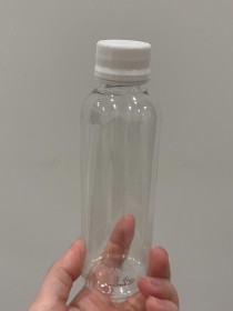 Envase de PLÁSTICO TRANSPARENTE 150ml + tapa ciega/común blanca