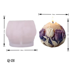Molde de silicona esfera con flores