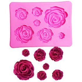molde de silicona de rosas