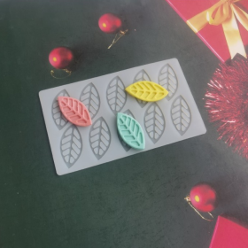 molde de silicona hojas x10 cavidades