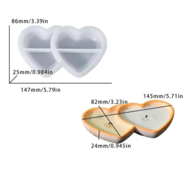 Molde de silicona BANDEJA CORAZON modelo 2