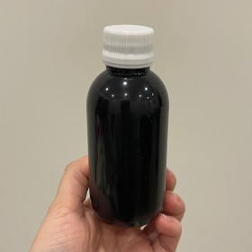 Envase de PLÁSTICO NEGRO 125ml + tapa ciega/común BLANCA