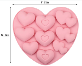 Corazones x9 cavidades distintos tamaños