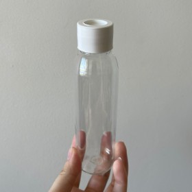 Envase de PLÁSTICO TRANSPARENTE 120ml LARGO + tapa difusora BLANCA