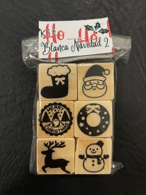 Kit sellos navideños x6 blanca Navidad  2