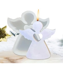 molde de silicona de angel con corazon 8.5x7.7cm