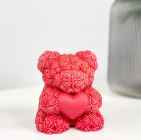 Molde oso/osito de rosas grande