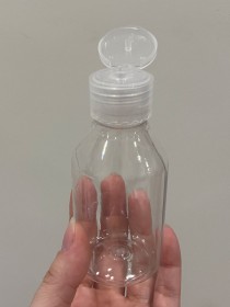 Envase de PLÁSTICO TRANSPARENTE 100ml + tapa flip