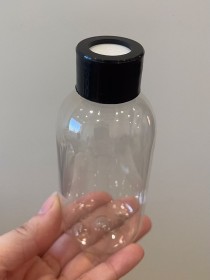 Envase de PLÁSTICO TRANSPARENTE 120ml + tapa difusora negra