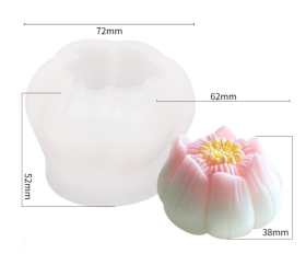 molde de silicona modelo 3: flor de loto 52x72mm