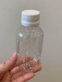 Envase de PLÁSTICO TRANSPARENTE 120ml + tapa ciega/común blanca