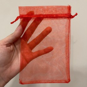 Bolsitas de organza 11x16 cm 50 unidades aprox color rojo