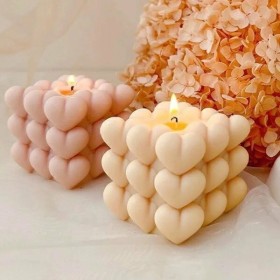 Molde de silicona burbuja/bubble de corazón para vela 6.5cm