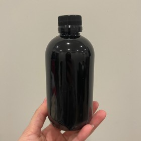 envase plástico NEGRO de 250ml+ tapa común negra