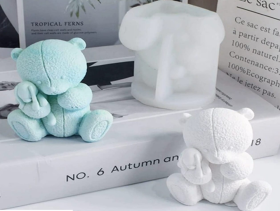 Molde de silicona animalito osito con peluche 7,5cm aprox