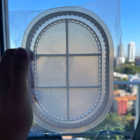 molde de silicona bandeja ovalada borde con perlas