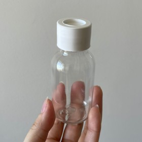 Envase de PLÁSTICO TRANSPARENTE 60ml corto + tapa difusora BLANCA