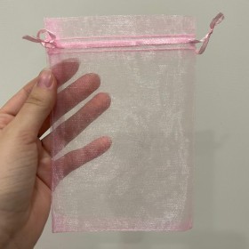 Bolsitas de organza 11x16 cm 50 unidades aprox color rosado