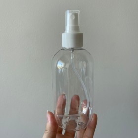 envase plastico transparente de 250ml+ spray BLANCO