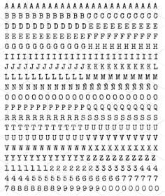 Lámina XL abc y numeros en negro