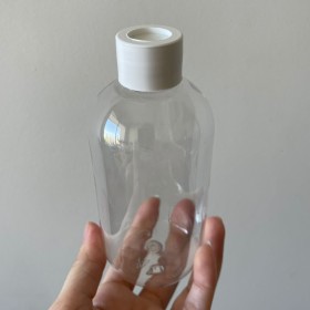 envase plastico transparente de 250ml+ tapa difusora BLANCA