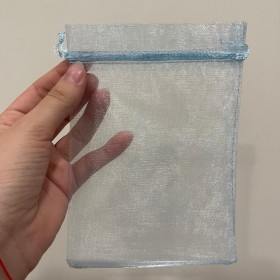 Bolsitas de organza 11x16 cm 50 unidades aprox color celeste