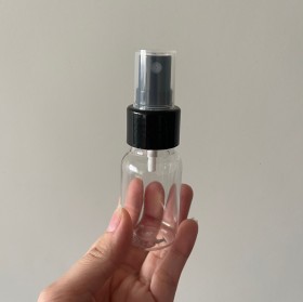 Envase de PLÁSTICO TRANSPARENTE 30ml + tapa spray negro