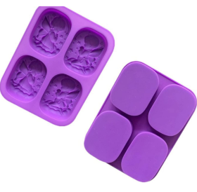 Molde de silicona cuadrado jabón de angel x4 cavidades