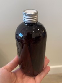 envase plástico ámbar de 250ml + tapa difusora metálica