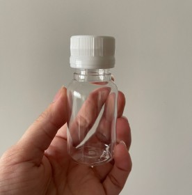 Envase de PLÁSTICO TRANSPARENTE 30ml + tapa ciega/común blanca