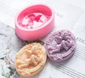 Molde de silicona redondo de angel